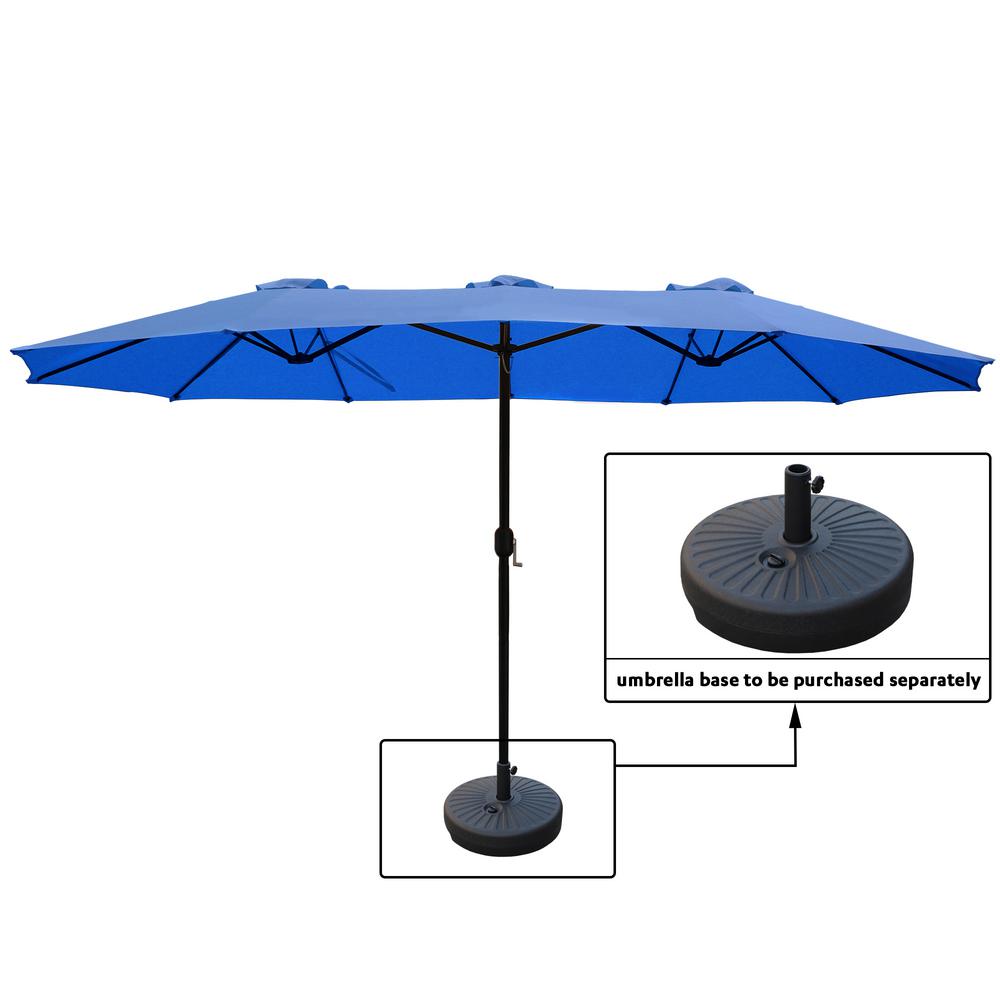 Maypex 15 Ft X 9 Ft Market Rectangular Outdoor Patio Umbrella In Navy 300321 N The Home Depot