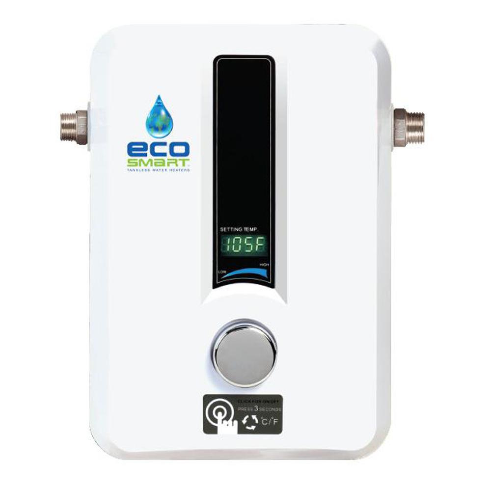 EcoSmart 8 kW Self-Modulating 1.55 GPM Electric Tankless Water Heater-ECO 8  - The Home Depot