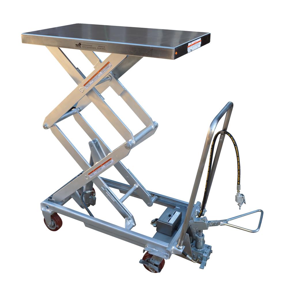 Vestil 800 lb. 20.5 x 45 in. Hydraulic Steel Cart-AIR-800-D-PSS - The ...