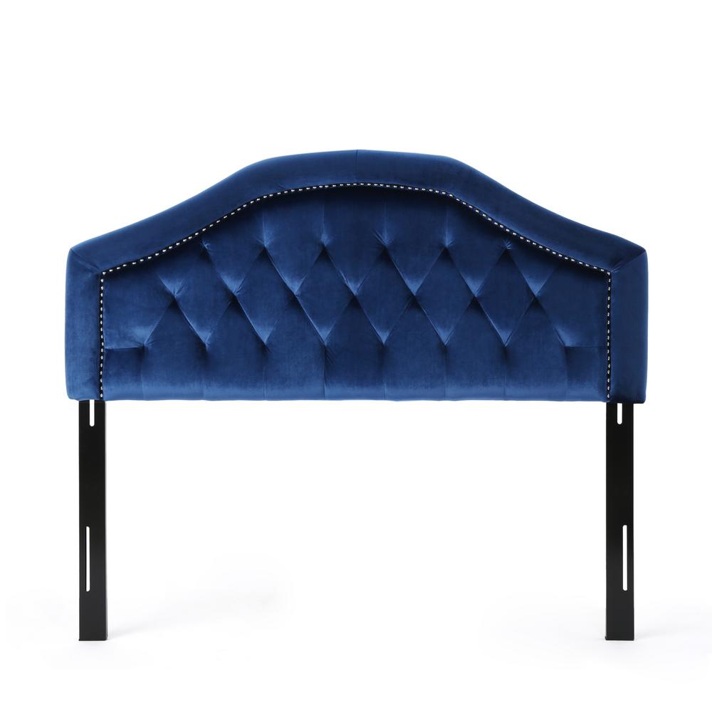 Noble House Killian Glam Navy Blue and Black Full/Queen Headboard-24742