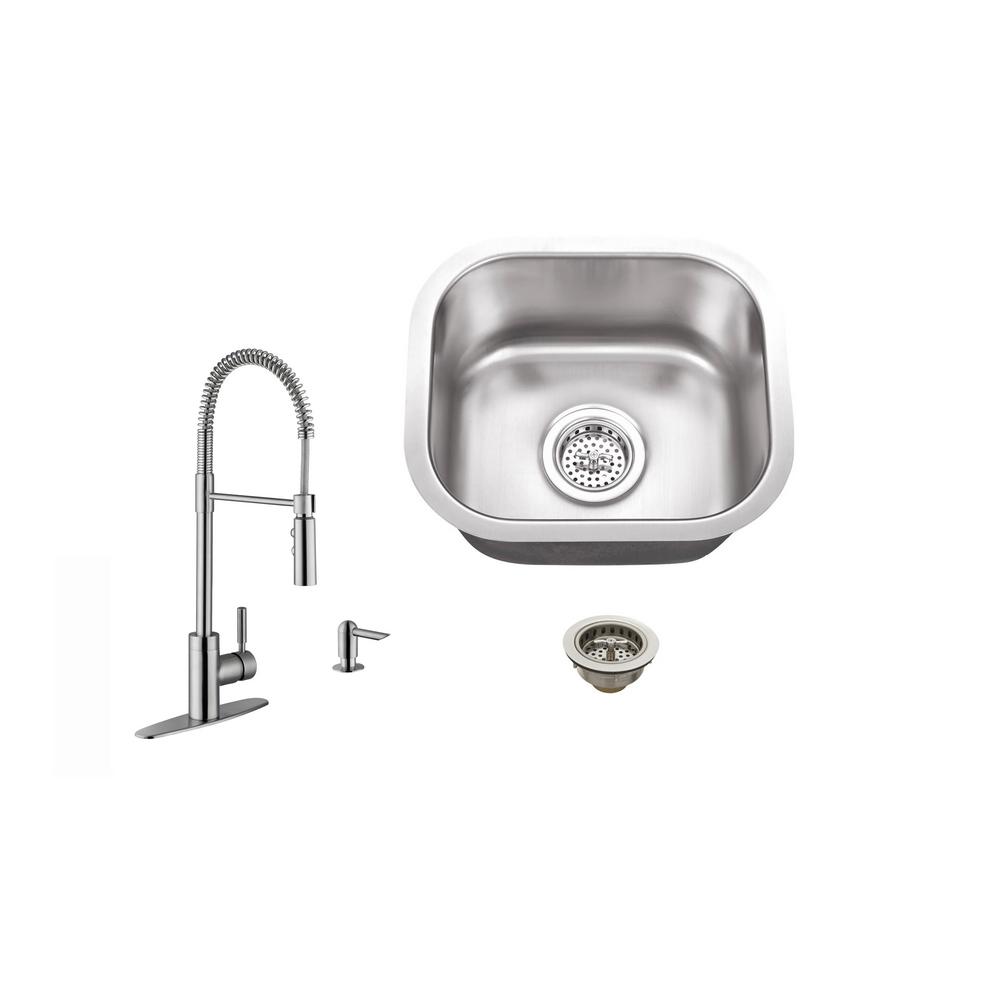 Bar Sink The Home Depot 18 Gauge Stainless Steel Bar Sink In Brushed With Pull