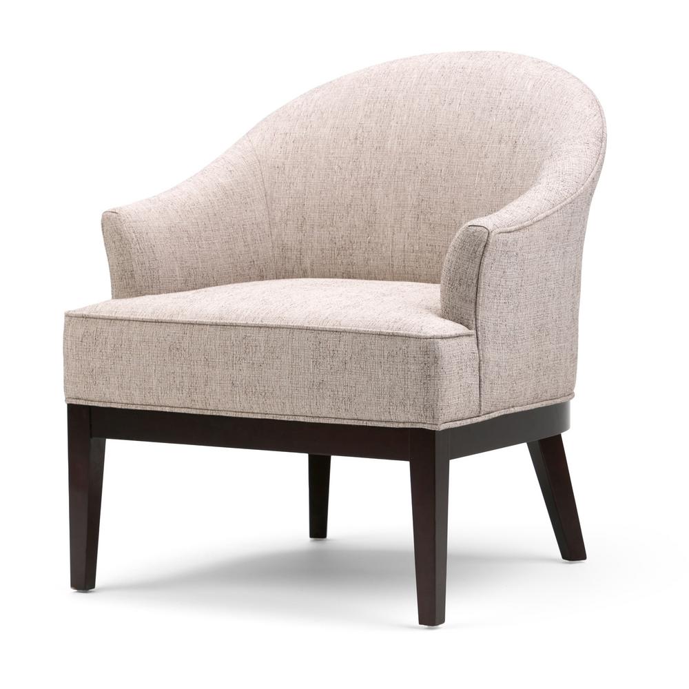 Simpli Home Louise Taupe Fabric Arm Chair-AXCTUB-008-TPE - The Home Depot