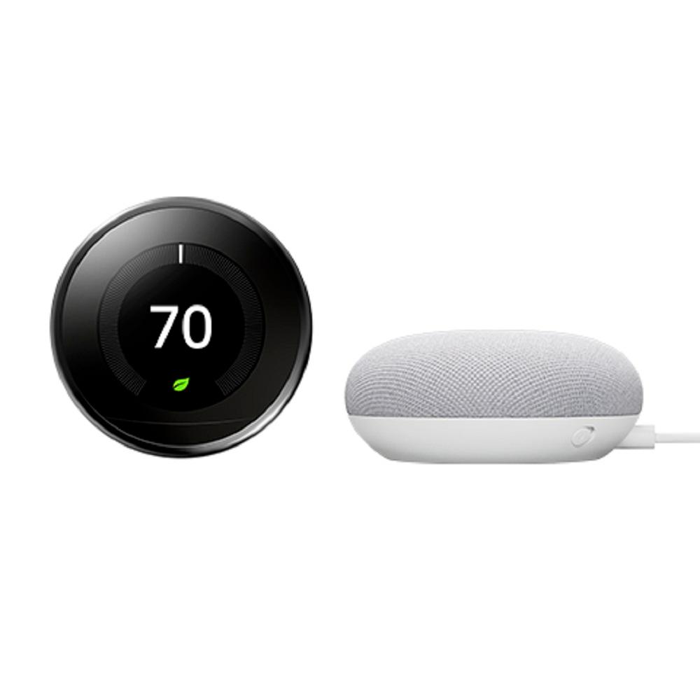 Google Nest Learning Thermostat 3rd Gen in Polished Steel with Google