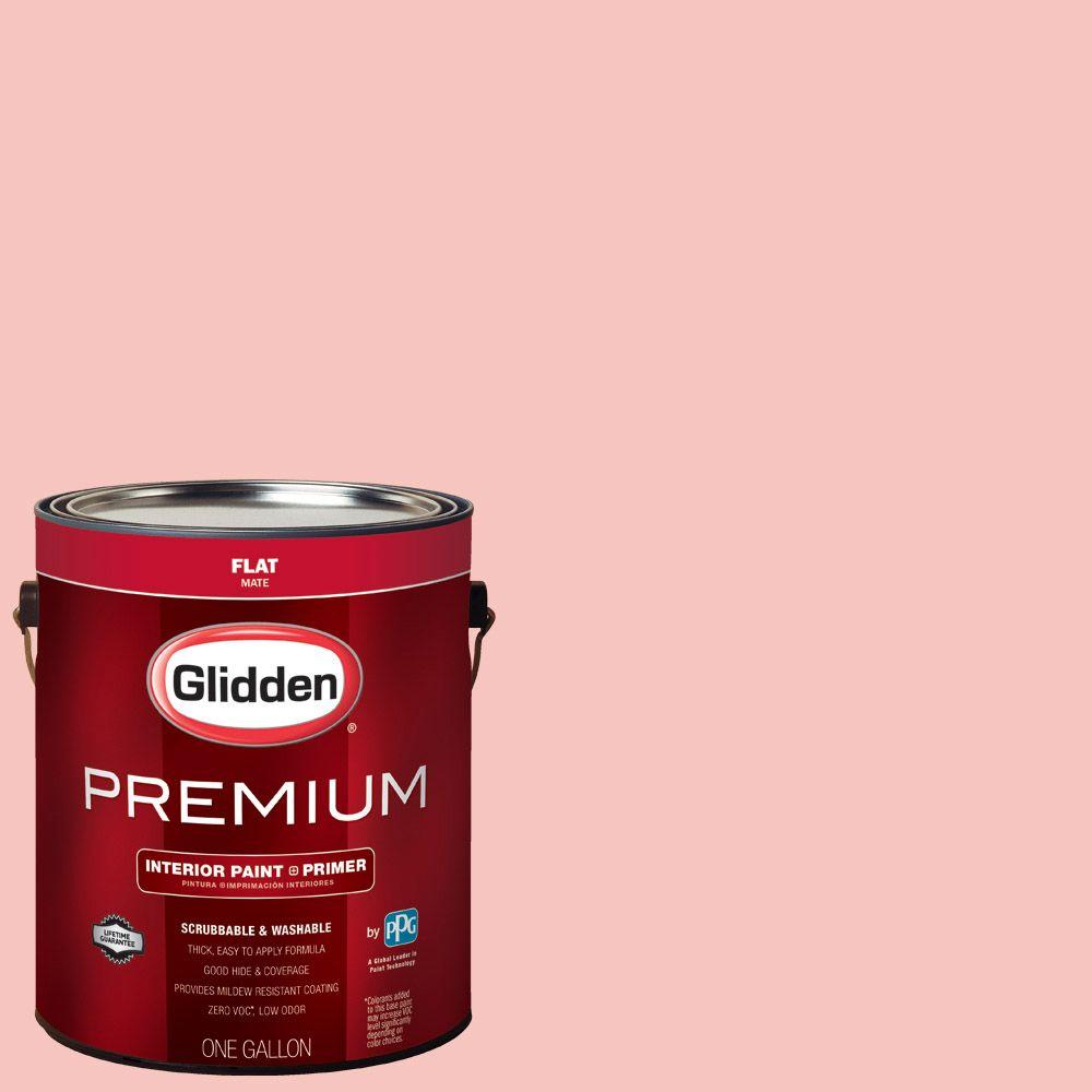 Glidden Premium 1 gal. HDGR55 Light Coral Sunset Flat Interior Paint