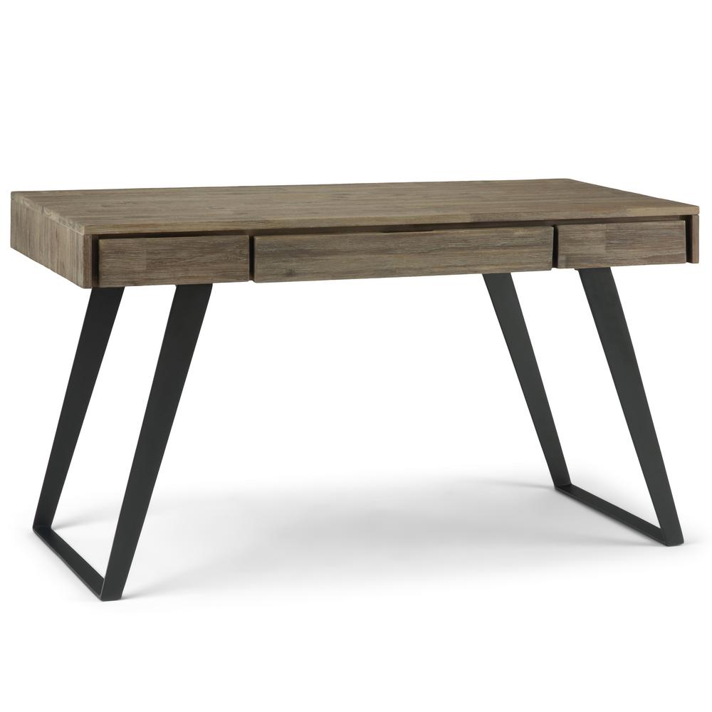 Brooklyn + Max 54 in. Rectangular Gray 2 Drawer Writing Desk with Solid