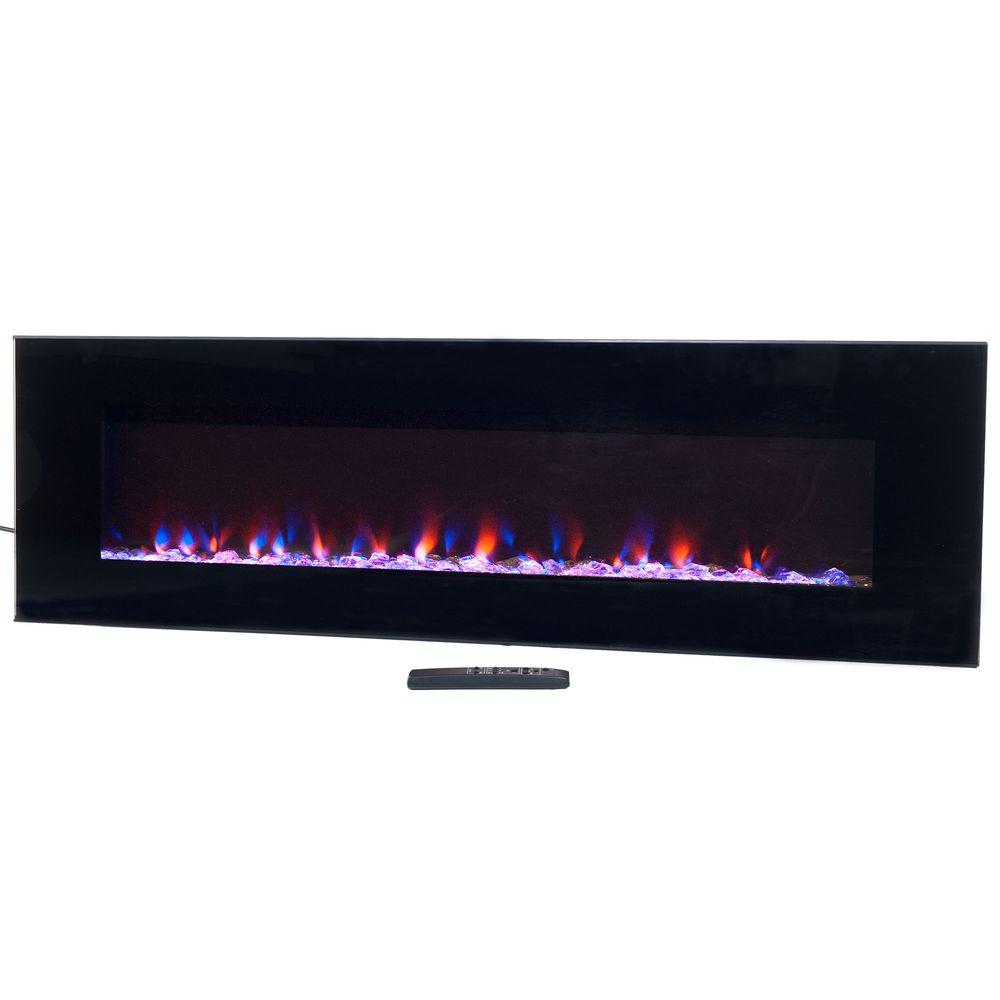 Northwest 54 In Led Fire And Ice Electric Fireplace With Remote Black Northwest 54 In Led Fire And Ice Electric Fireplace With Remote Black
