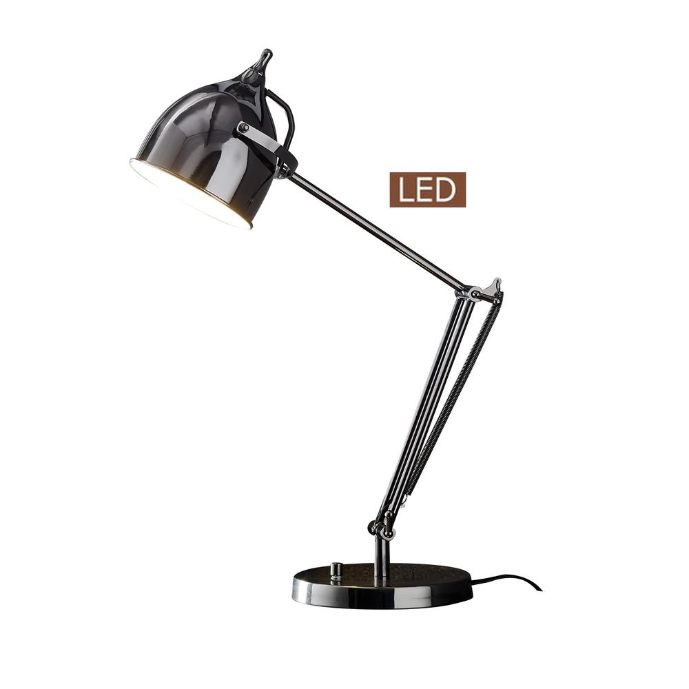 Desk Lamps The Home Depot Metal Jet Black Led Desk Lamp With Dimmer