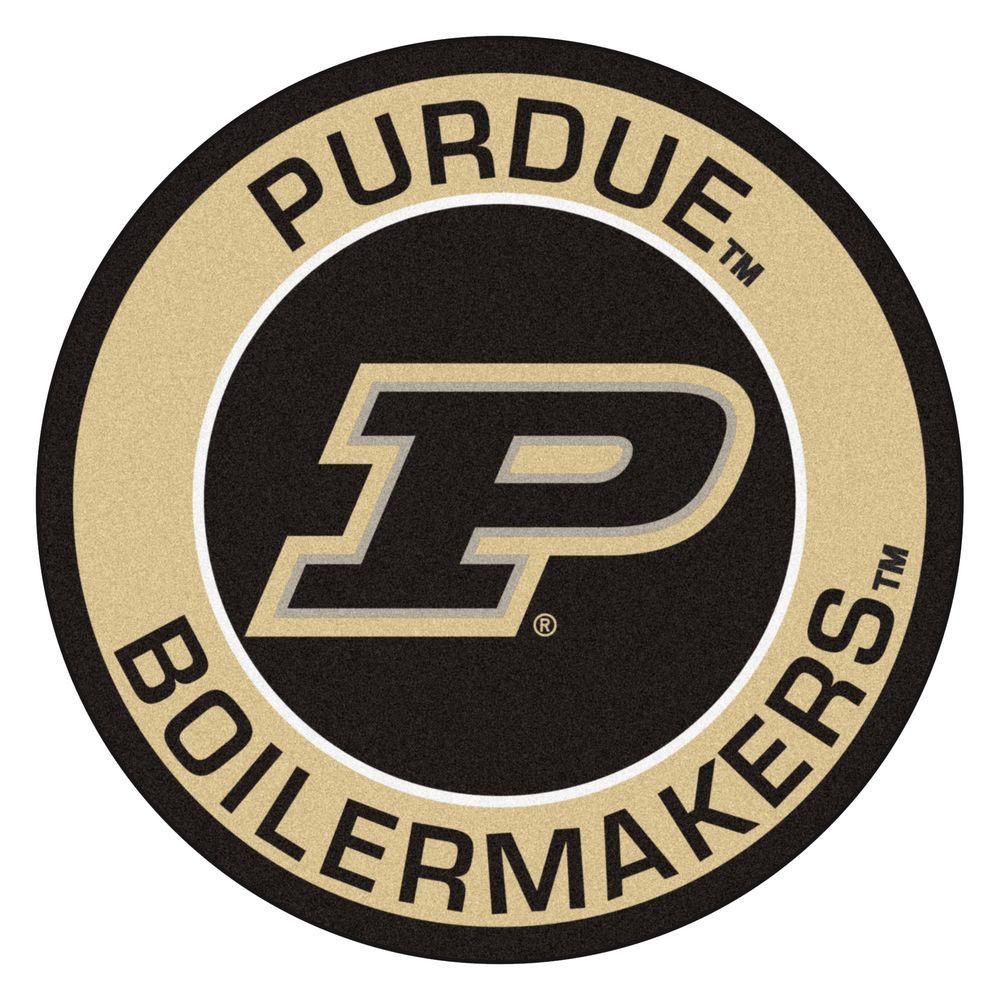 FANMATS NCAA Purdue University Suede 2 Ft X 2 Ft Round Area Rug 18635 