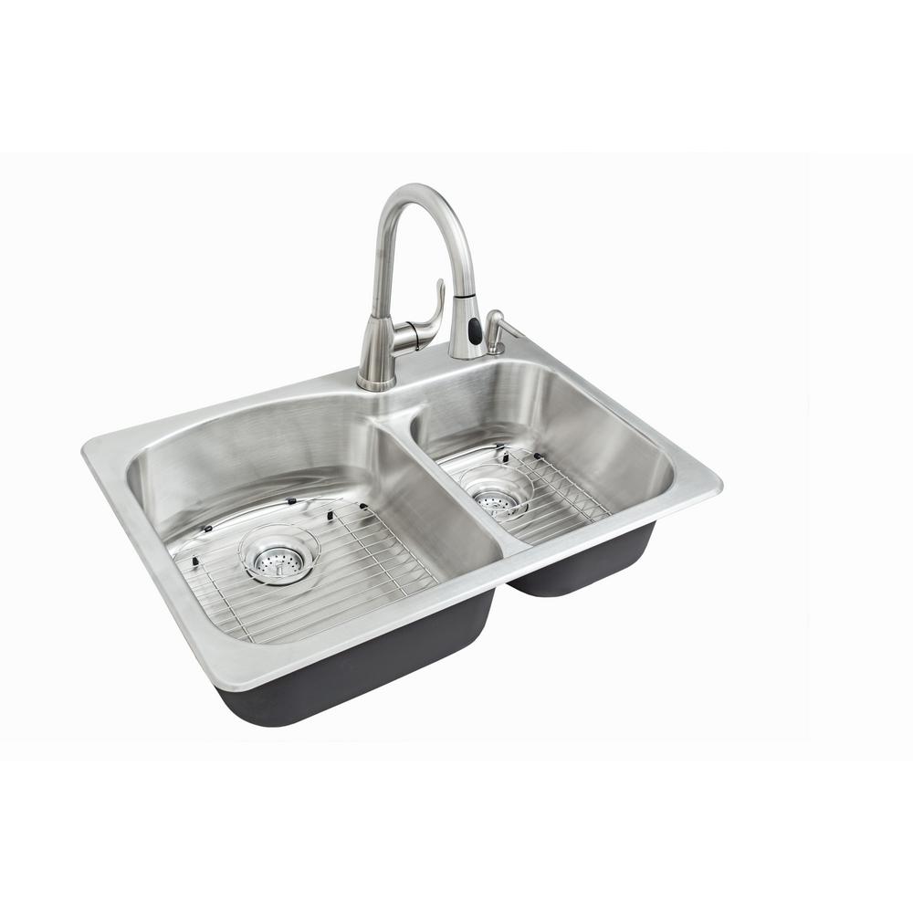 Polaris Sinks Undermount Stainless Steel 32 In Double Bowl