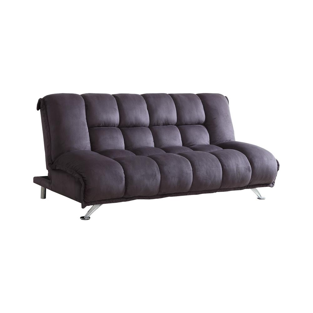 Purple Grey Microfiber Futon Sofa 73017 06 The Home Depot Purple Grey Microfiber Futon Sofa