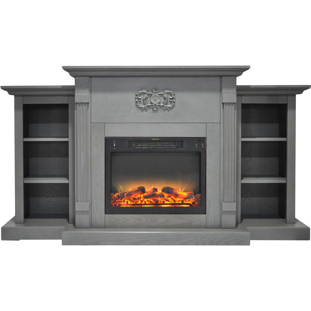 Cambridge Sanoma 72 In Electric Fireplace In Gray With Built In
