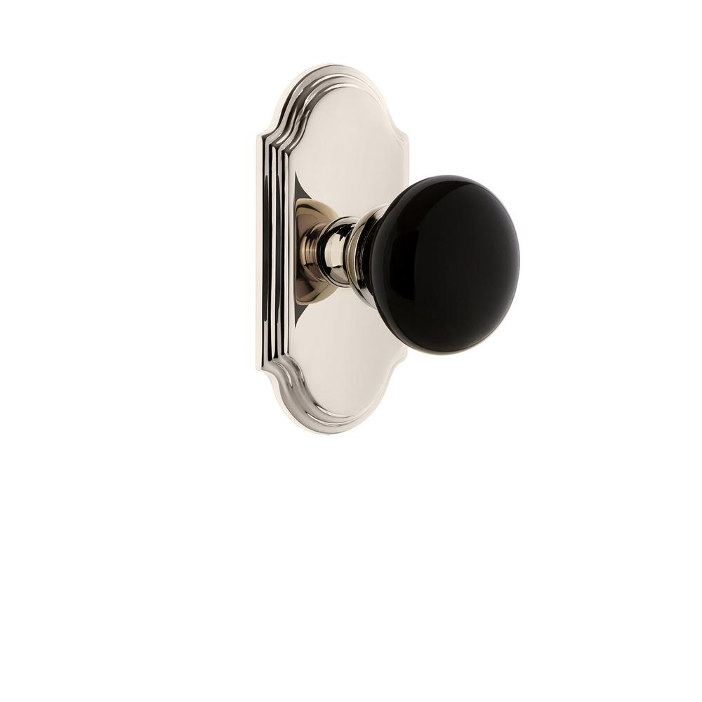 Grandeur Arc Rosette Double Dummy Coventry Door Knob In Polished Nickel