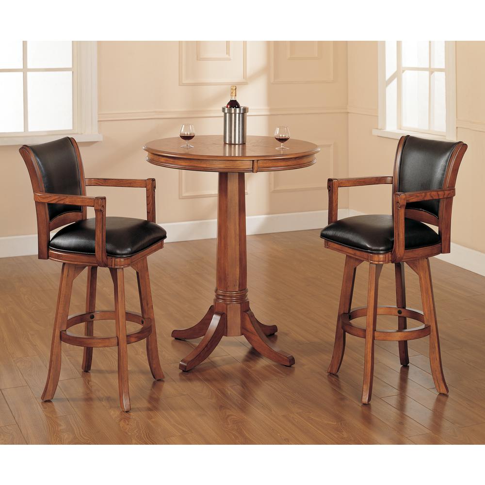 Hilale Furniture Park View 26 In Um Brown Oak Swivel Um Brown Oak Swivel Cushioned Bar Stool