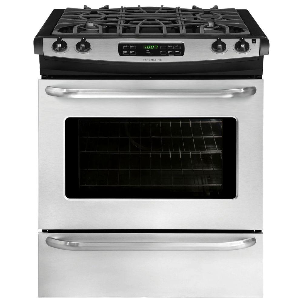 GE 5.6 cu. ft. Slide-In Gas Range with Self-Cleaning Convection Oven in ...