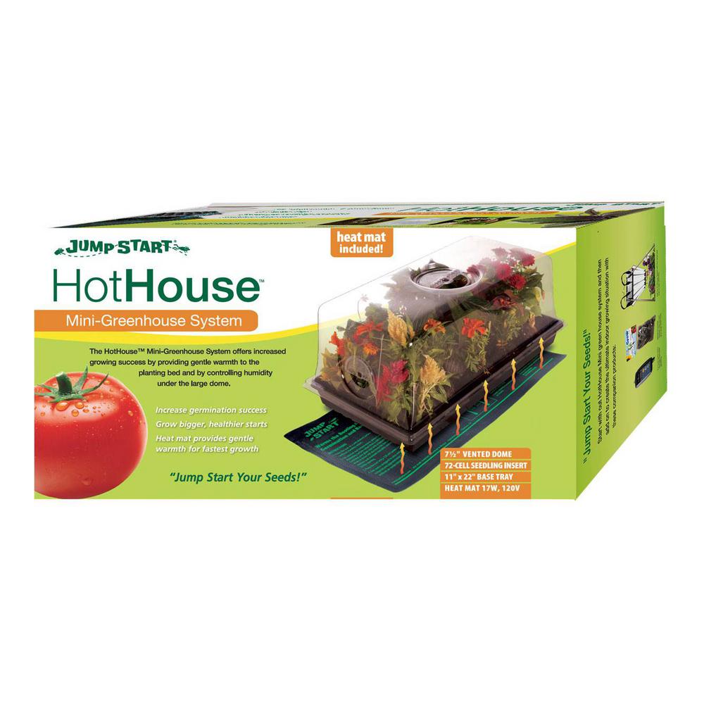 Seed Starter Tray Hot House With Heat Mat Hydroponic Hydrofarm Plant Grow