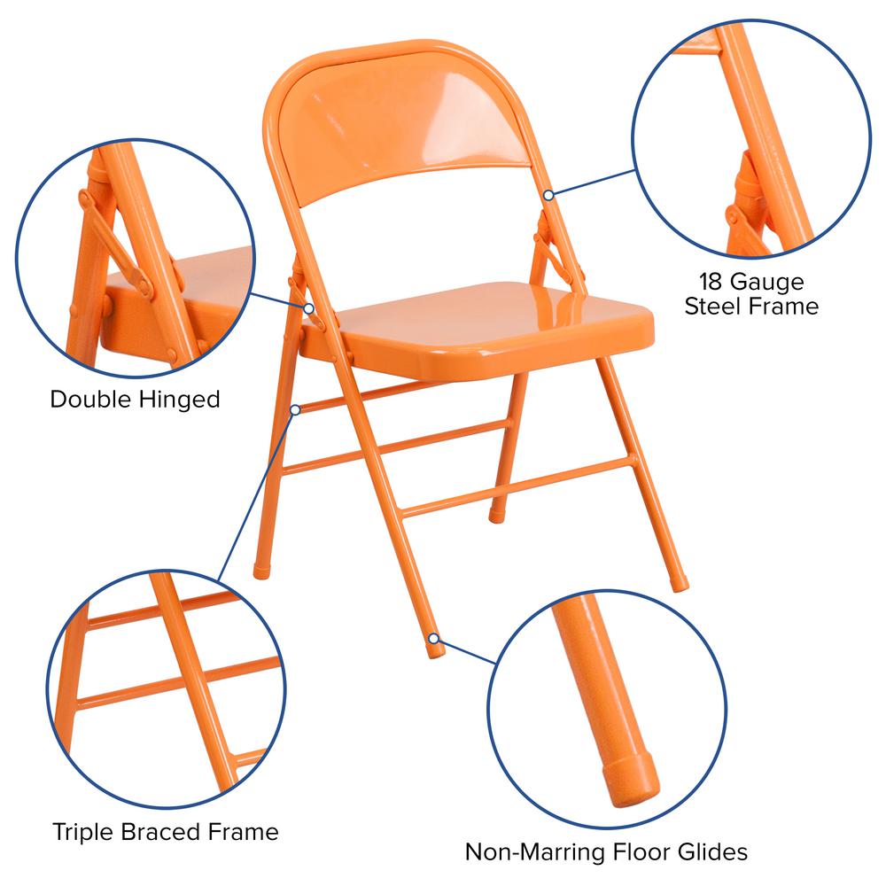 Flash Furniture Hercules Colorburst Series Orange Marmalade Triple Orange Marmalade Triple