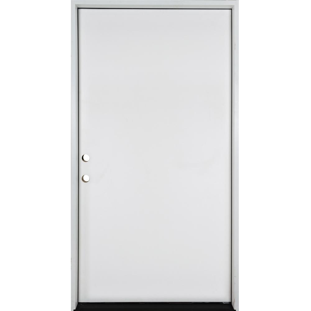 Steves & Sons 42 in. x 80 in. Classic Flush RHIS White Primed Smooth ...