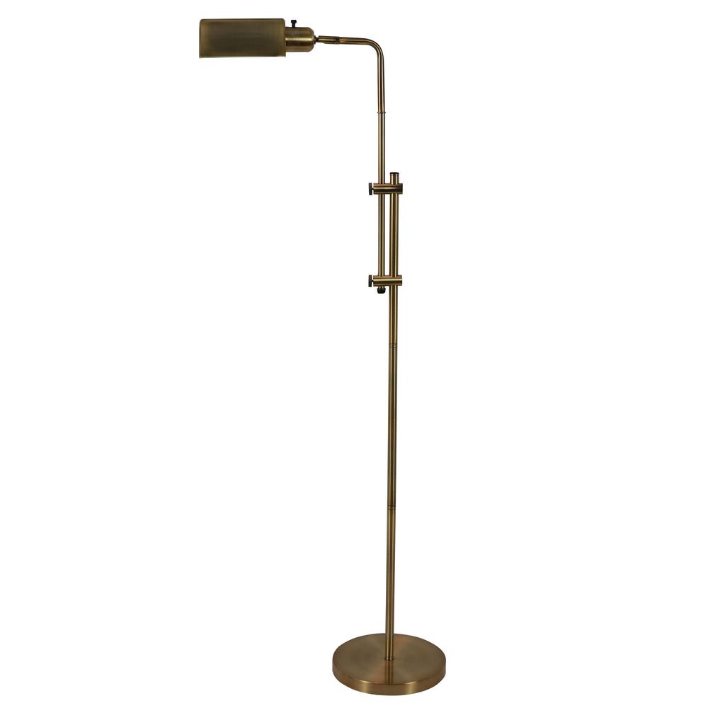 Decor Therapy Pharmacy 60 5 In Adjustable Brass Floor Lamp With Shade