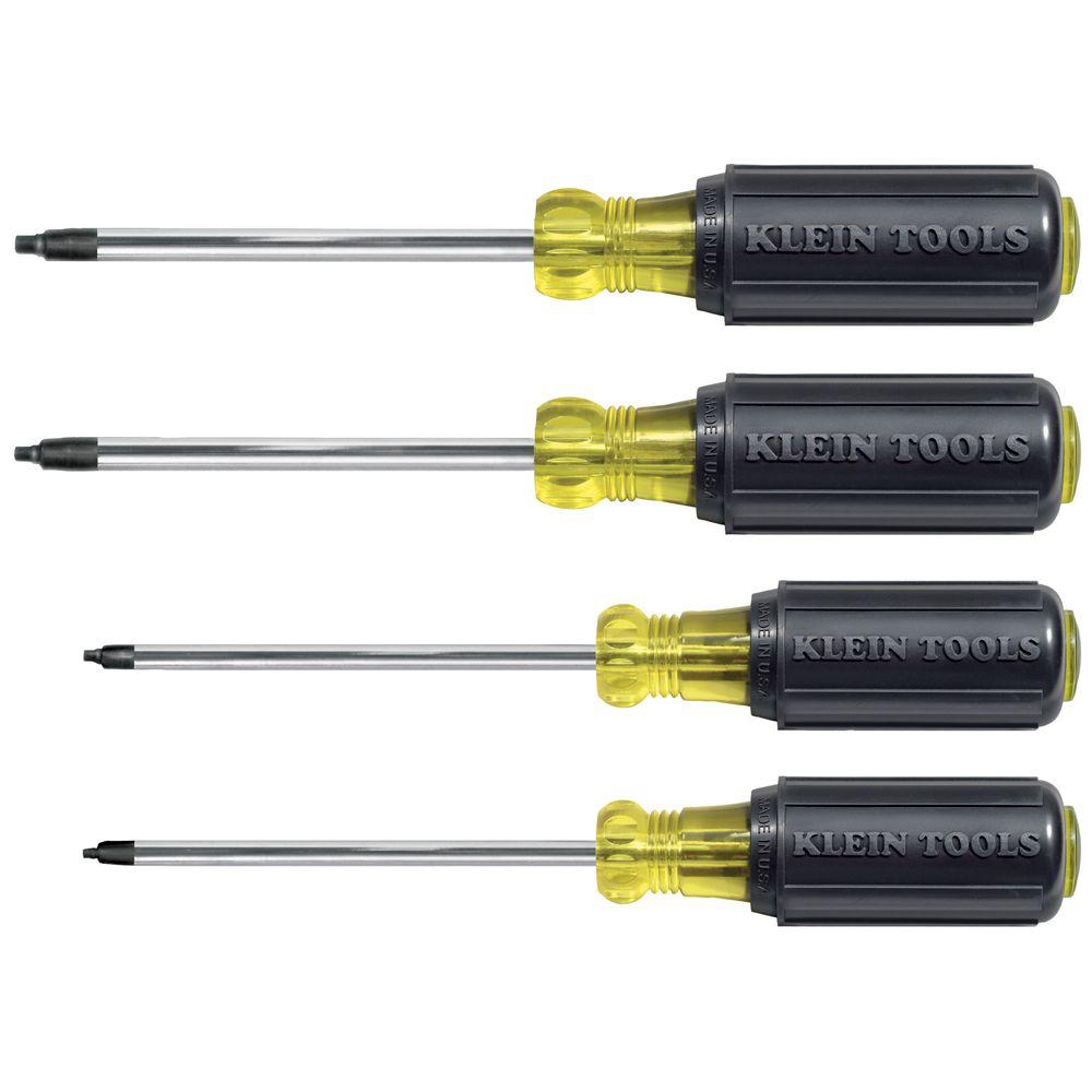 Klein Tools 85664 4 Piece Square Recess Screwdriver Set