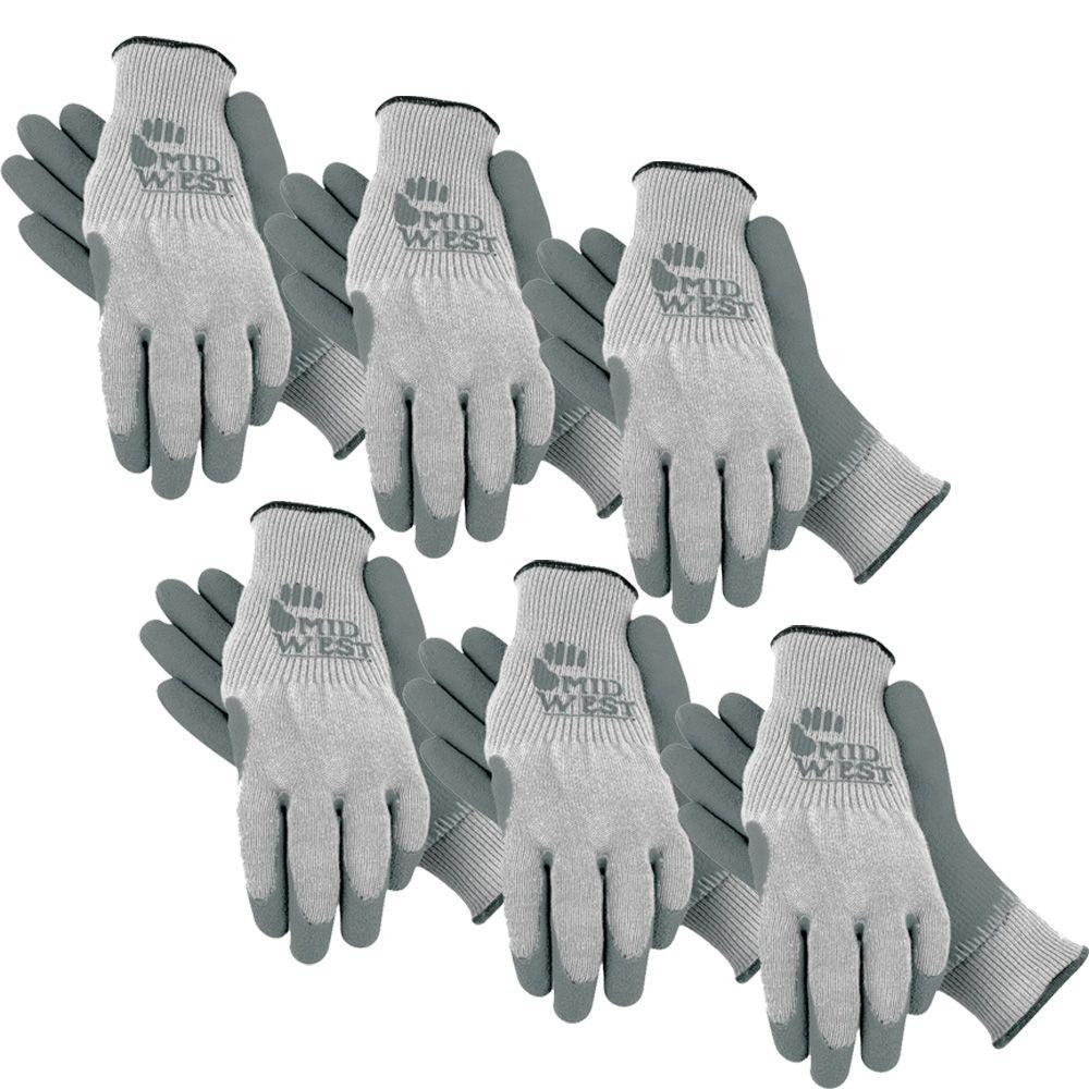 Midwest Quality Gloves Men's Large Heavy Latex Dipped Acrylic Gloves 6