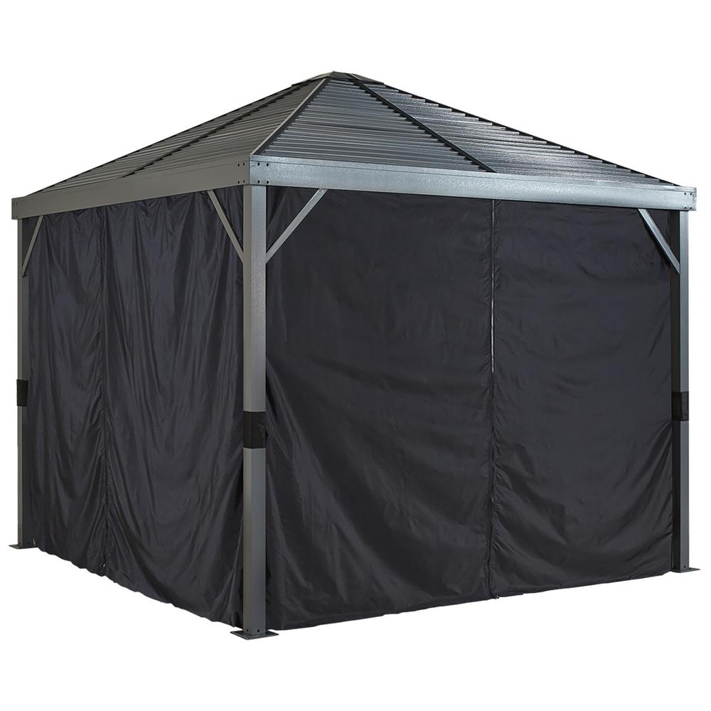 Sojag 10 ft. x 10 ft. Curtains for Sanibel in Black Gazebo Not