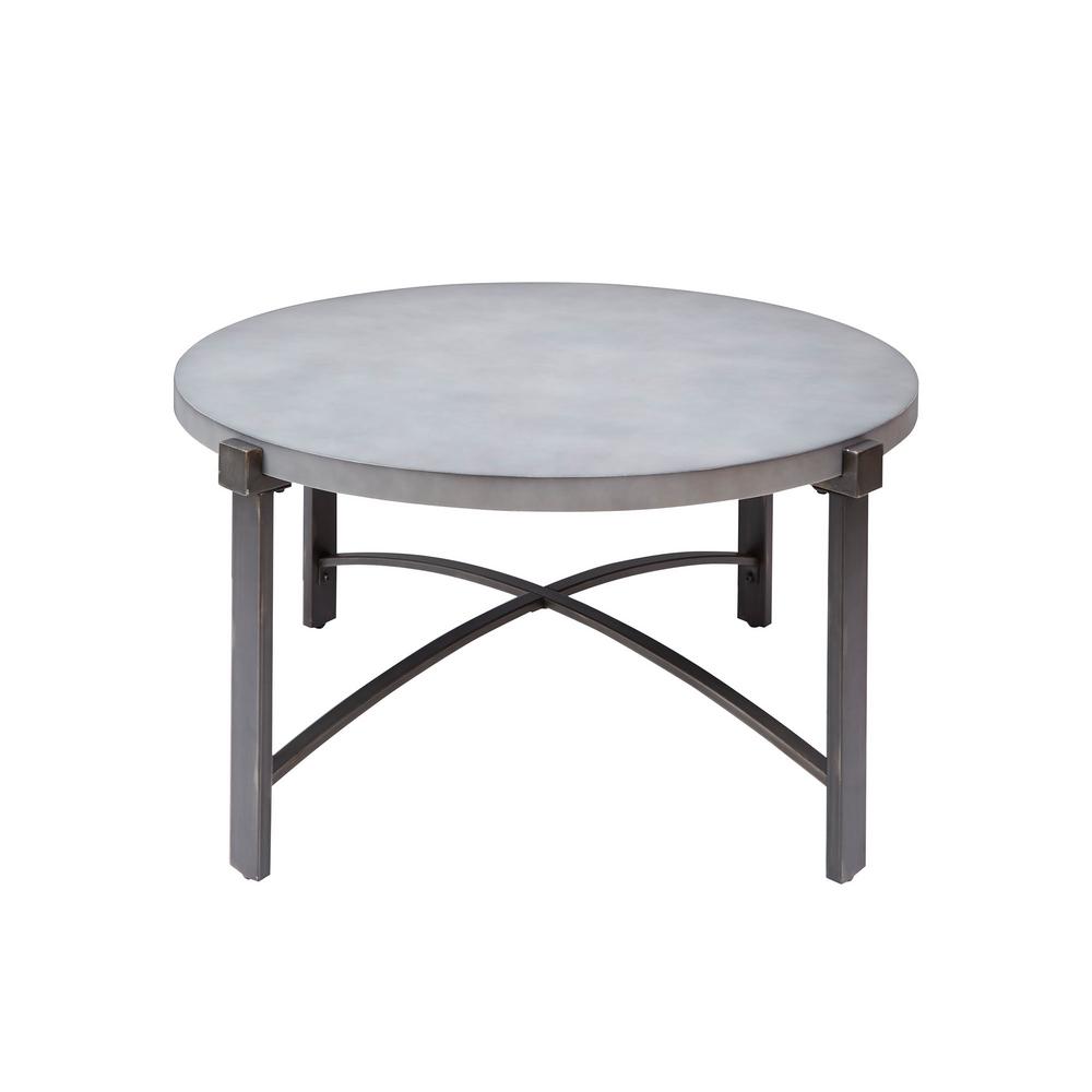 Lewis Gray Round Concrete Top Coffee Table Lewis Gray Round Concrete Top Coffee Table