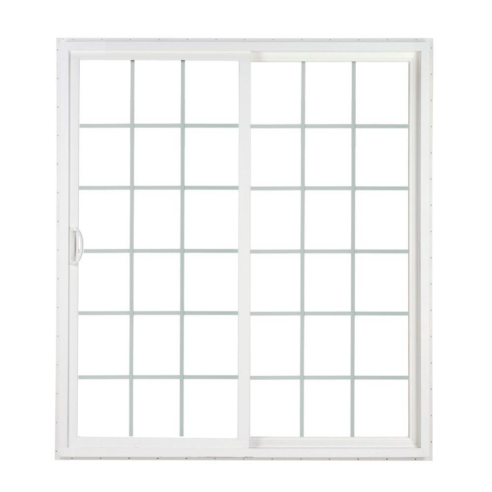 SIMONTON 72 in. x 80 in. 2Panel Contemporary Vinyl Sliding Patio Door