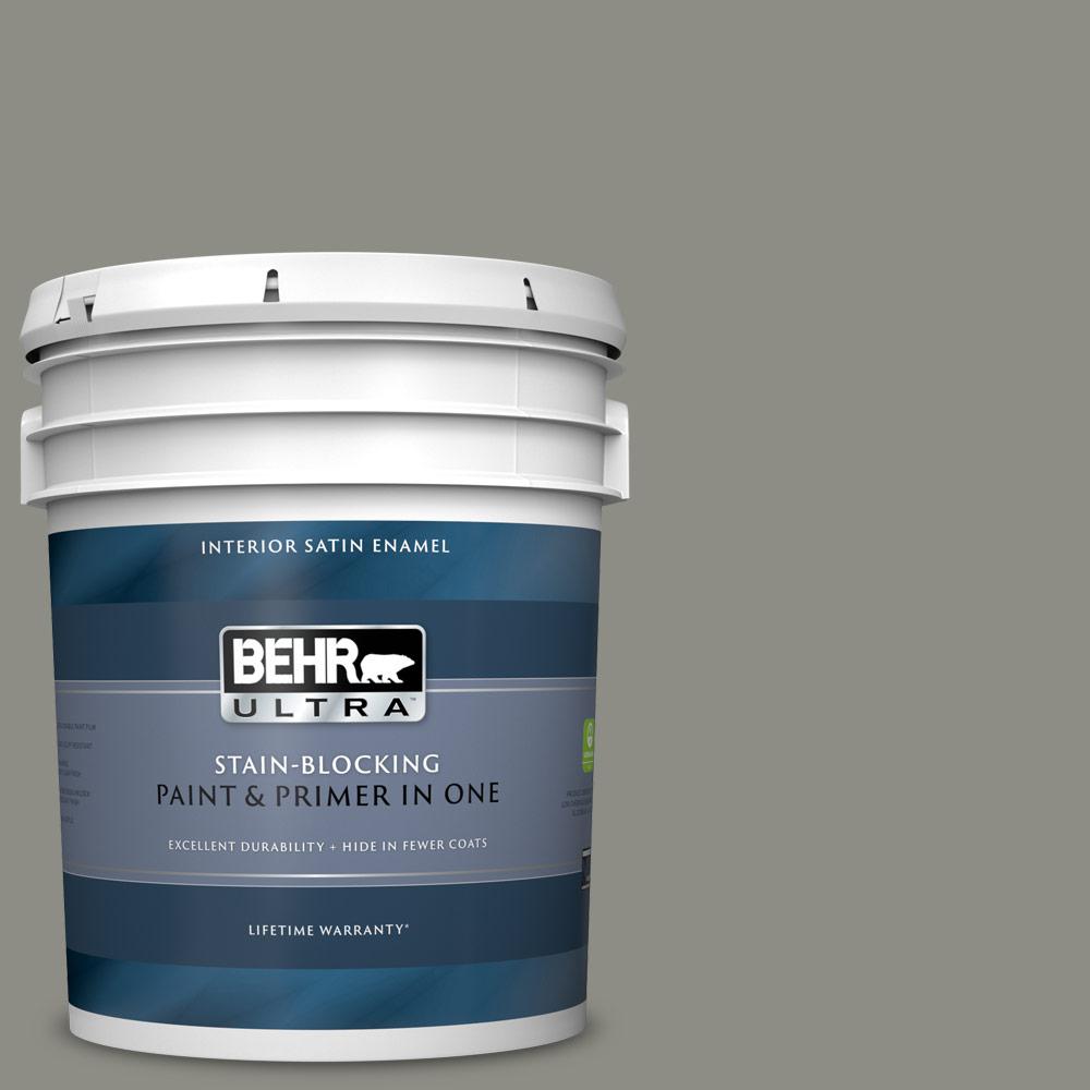 BEHR ULTRA 5 gal. N3705 Incognito Satin Enamel Interior Paint and