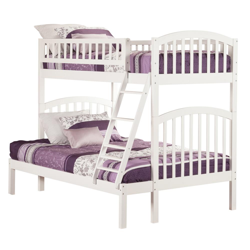 Atlantic Furniture Richland White Twin Over Full Bunk Bed Ab64202 Richland White Twin Over Full Bunk Bed