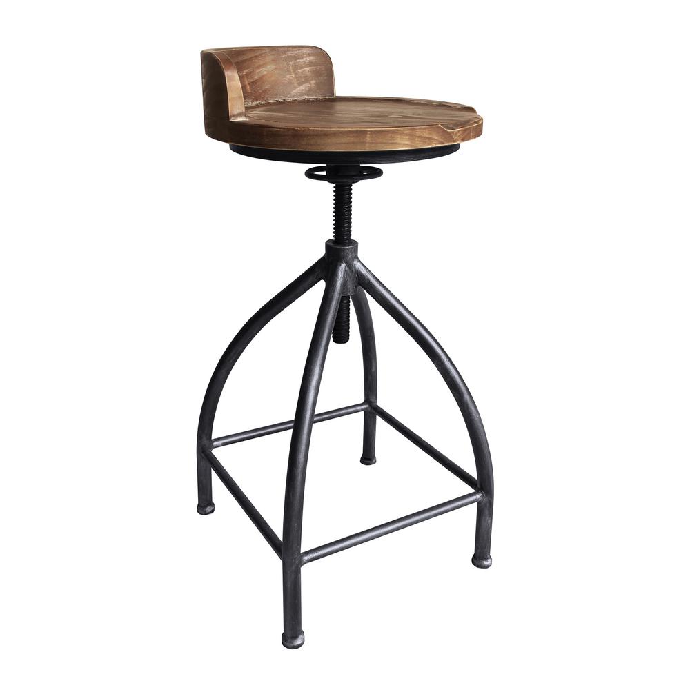 Today S Mentality Ferris 26 32 In Silver Brushed Gray Today S Mentality Ferris 26 32 In Silver Brushed Gray Adjule Metal Barstool With Brown Wood Seat Tmfusghd The Home Depot