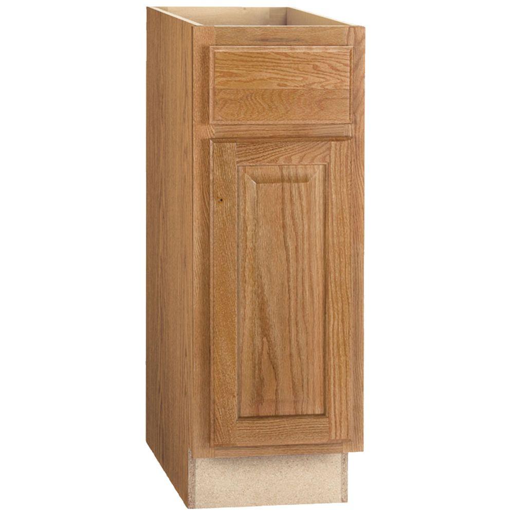 Hampton Bay 2478208 Hampton Assembled 12X34.5X24 In. Base Kitchen Cabinet With Ball-Bearing Drawer Glides In Medium Oak