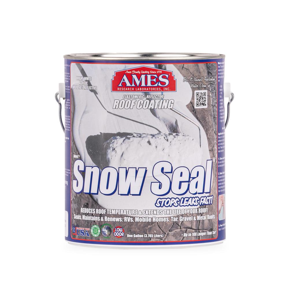 Ames 1 Gal White Snow Seal Reflective Elastomeric Roof Coating Ss1 The Home Depot