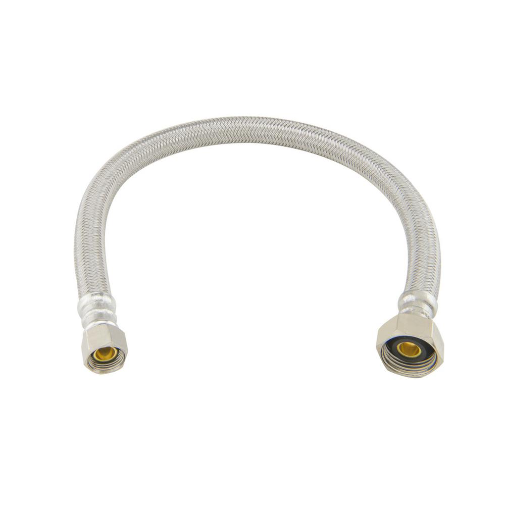 Photo 1 of 3/8 in. Compression x 1/2 in. FIP x 16 in. Braided Polymer Faucet Connector 20 COUNT 