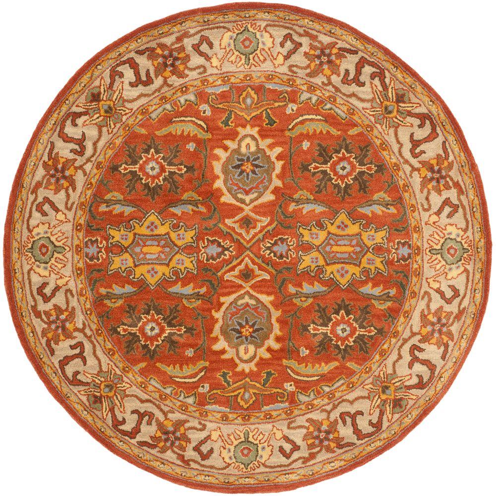 Safavieh Heritage Rust/Beige 6 ft. x 6 ft. Round Area Rug-HG734D-6R ...