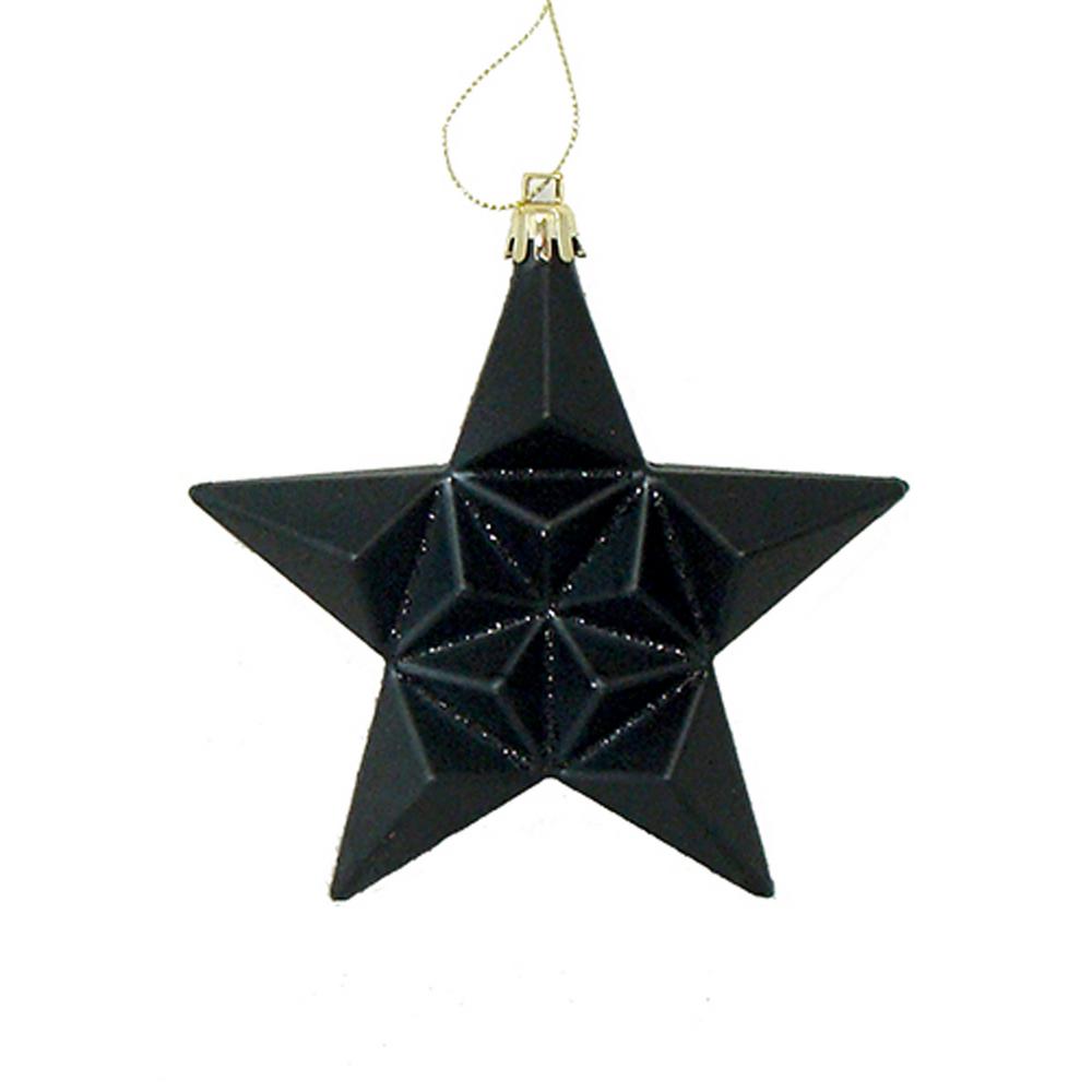 matte jet black glittered star shatterproof christmas ornaments 12 count - Black Christmas Decorations matte jet black glittered star shatterproof christmas ornaments 12 count - Black Christmas Decorations