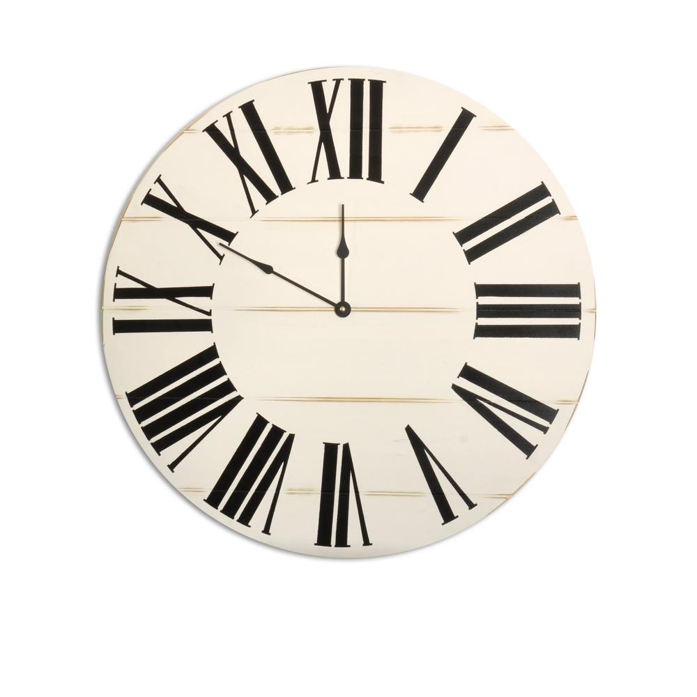 BrandtWorks 18 in. Oversized Horizontal Farmhouse Wall Clock HCFH018 The Home Depot