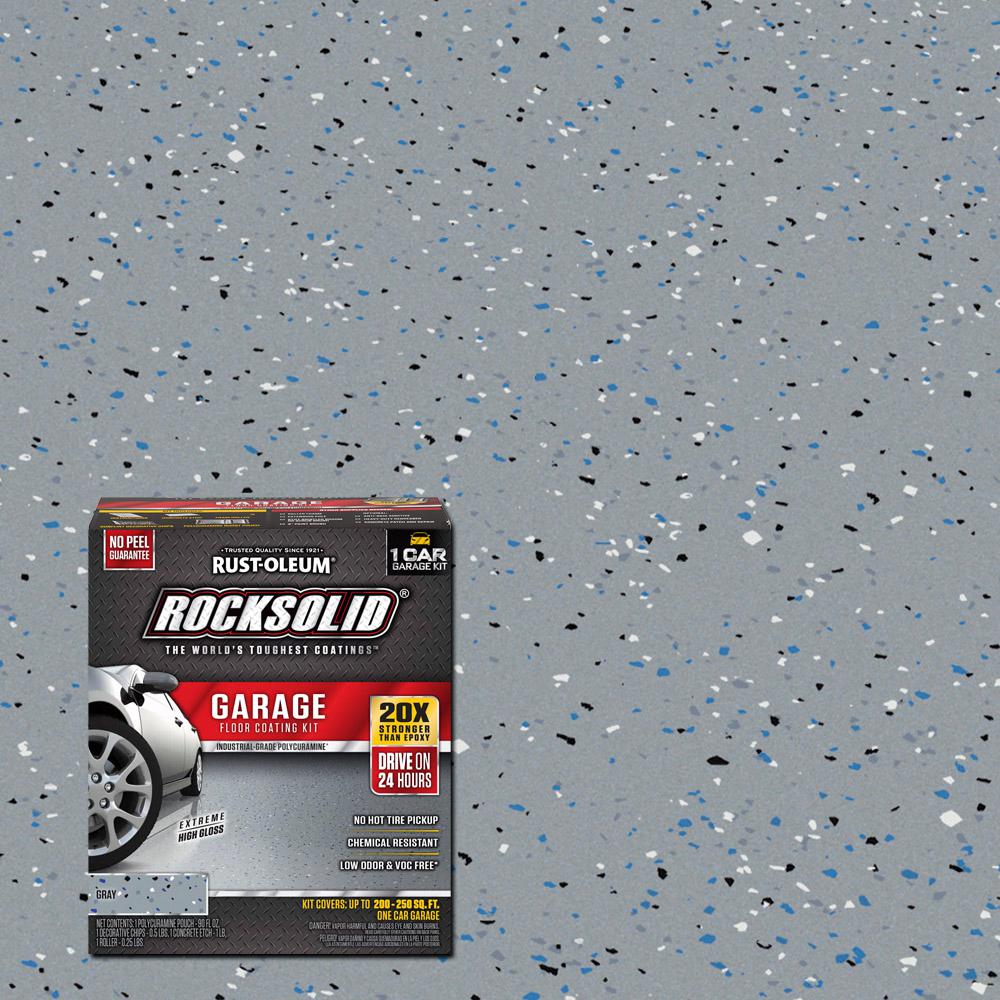 Rust Oleum Rocksolid 76 Oz Gray Polycuramine 1 Car Garage Floor