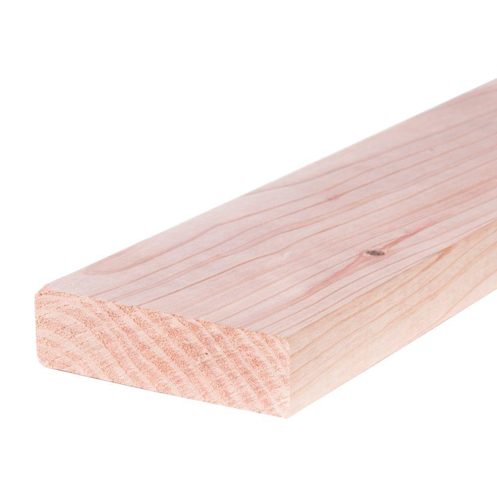 x 4 in Custom Length 4ft Construction Redwood Board Stud Lumber 2 in