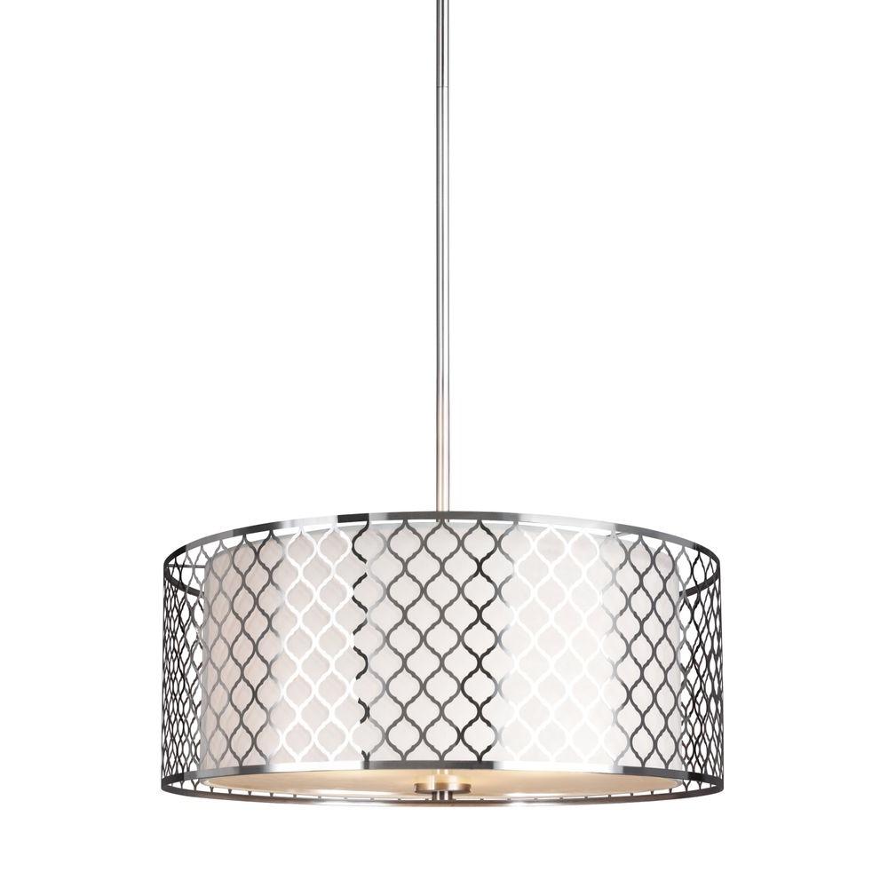 Energy Star Pendant Lights Lighting The Home Depot Jourdanton 3 Light Brushed Nickel Pendant Lighting