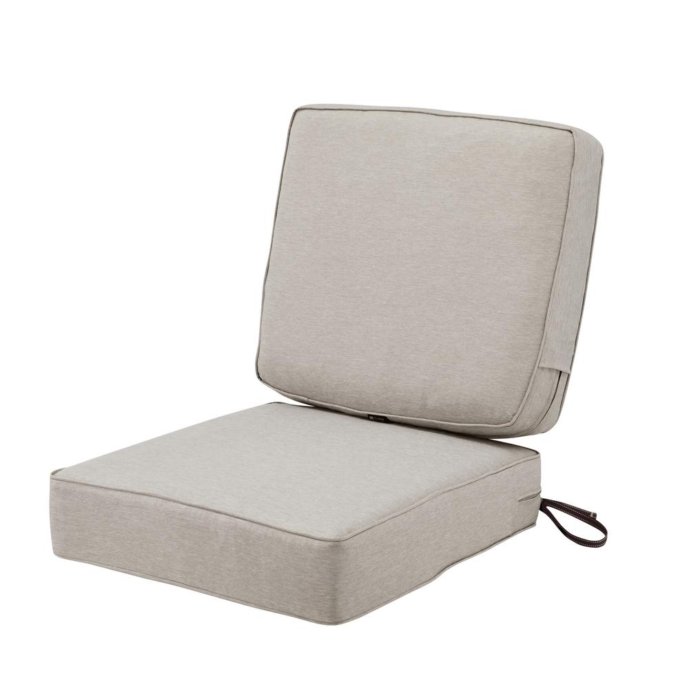 Classic Accessories Montlake FadeSafe 25 In W X 22 In H Heather Grey   Classic Accessories Lounge Chair Cushions 62 020 Hgrey Set 64 1000 