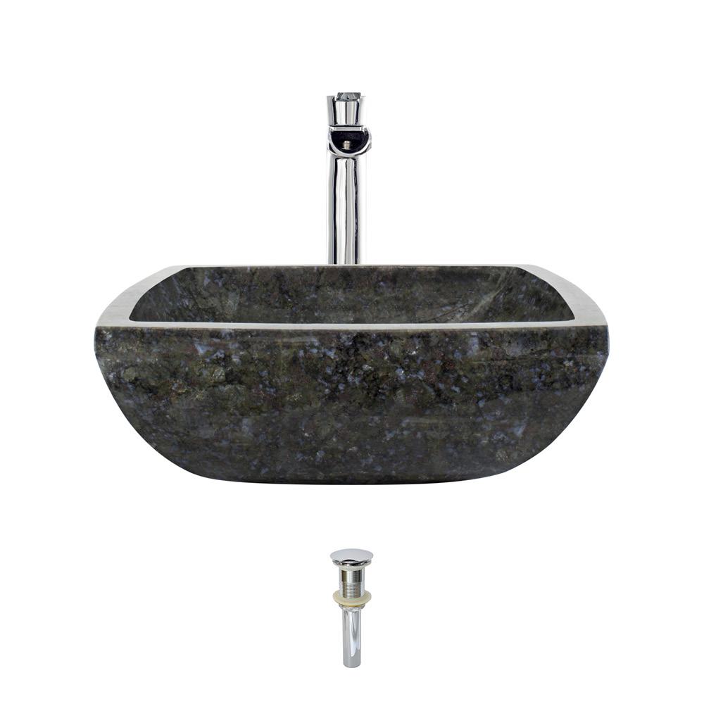 Mr Direct Stone Vessel Sink In Erfly Blue Granite With 731 Faucet And Pop Up Drain Chrome