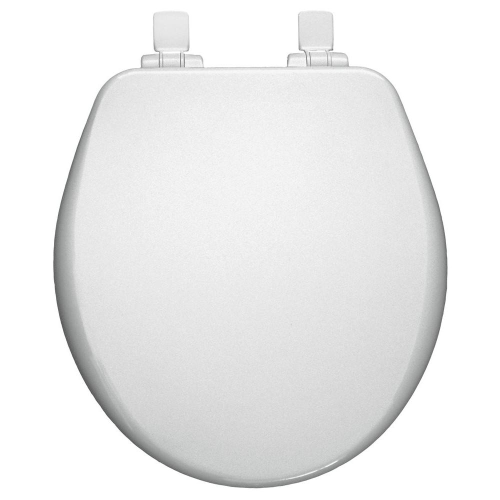 BEMIS Slow Close Round Closed Front Toilet Seat in White580SLOW 000