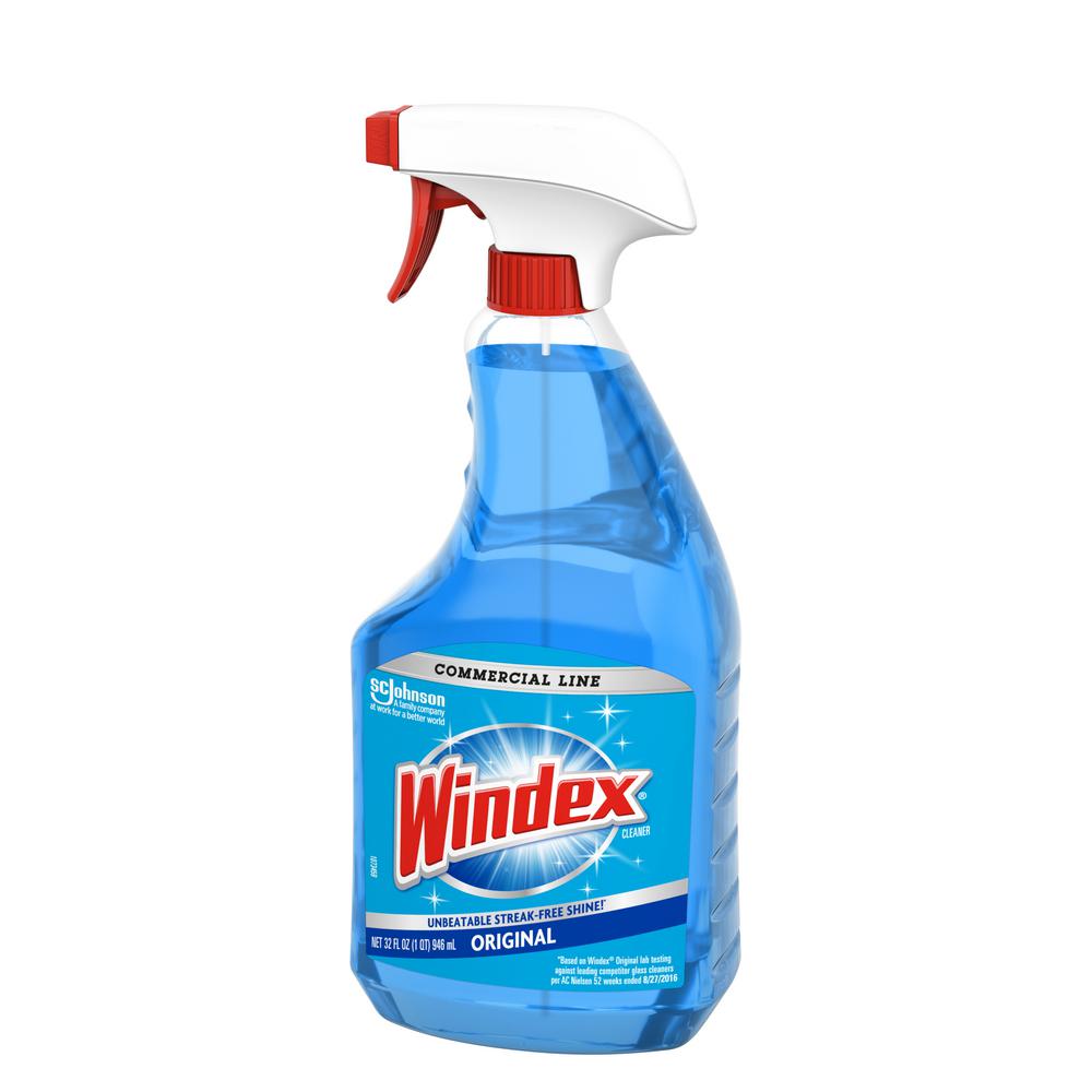 Windex Commercial Line 32 Oz Trigger Bottle Original Glass