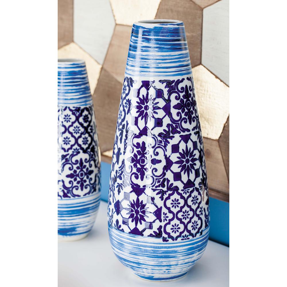 Litton Lane 20 In Oriental Blue And White Urn Type Decorative Vase Oriental Blue And White Urn Type Decorative Vase
