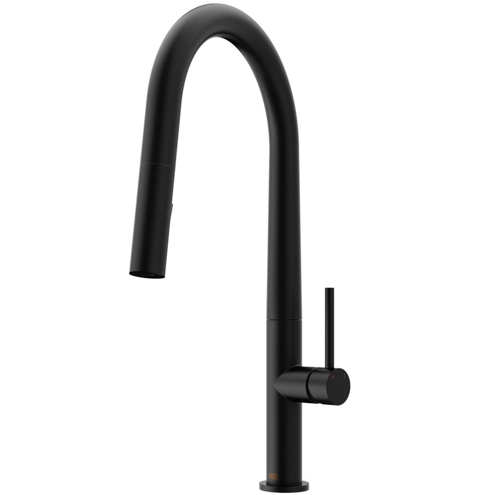 Vigo Greenwich Single Handle Pull Down Sprayer Kitchen Faucet In Matte Black Vg02029mb The Home Depot