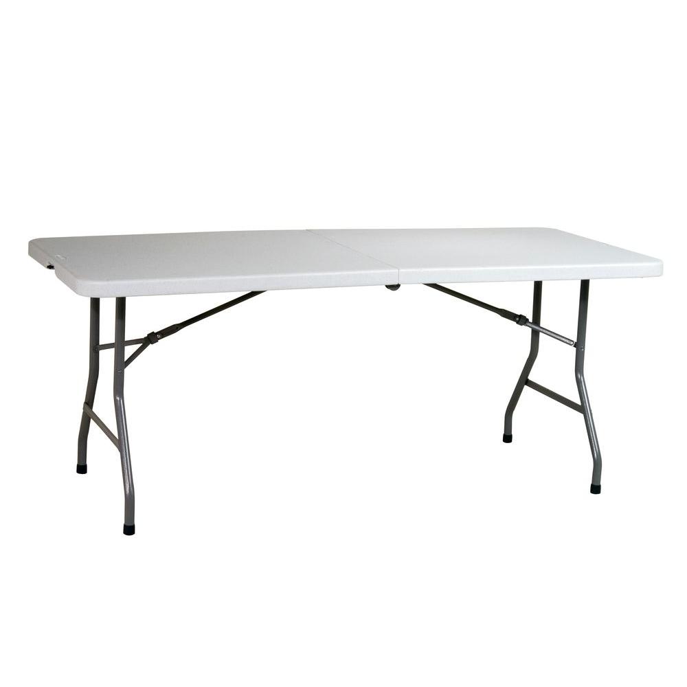 Work Smart 72 In Light Gray Plastic Fold Half Folding Banquet Light Gray Plastic Fold In Half Folding Banquet Table