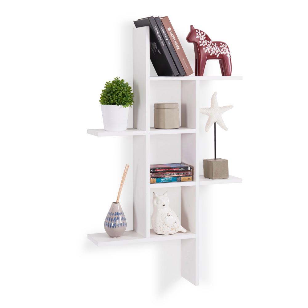Danya B Cantilever White Mdf Floating Wall Shelf Xf160708wh The Home Depot