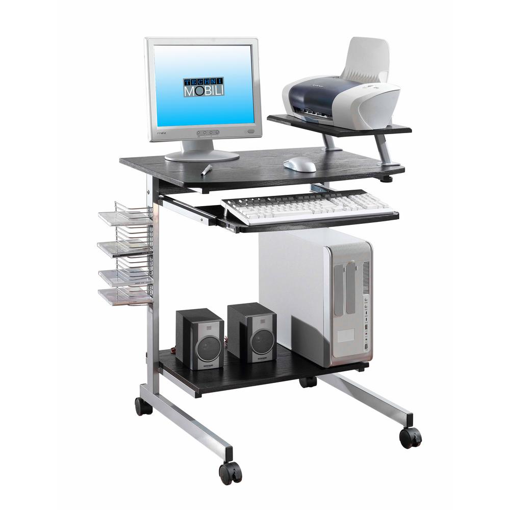 Techni Mobili Espresso Compact Computer Cart With Storage Rta 2018 Techni Mobili Espresso Compact Computer Cart With Storage Rta 2018 Es18 The Home Depot