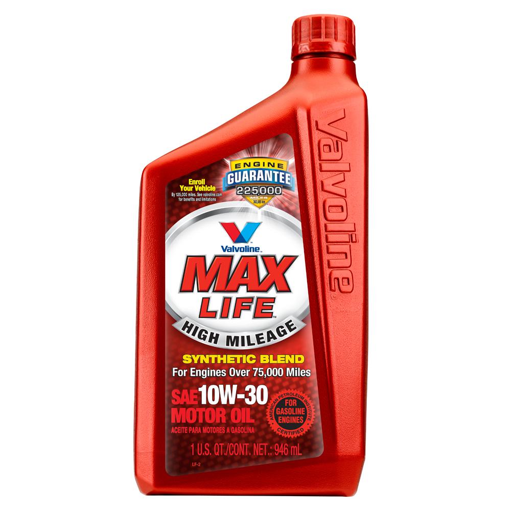 Valvoline 1 Qt 10 Watt 30 MaxLife High Mileage Motor Oil 6 Case 