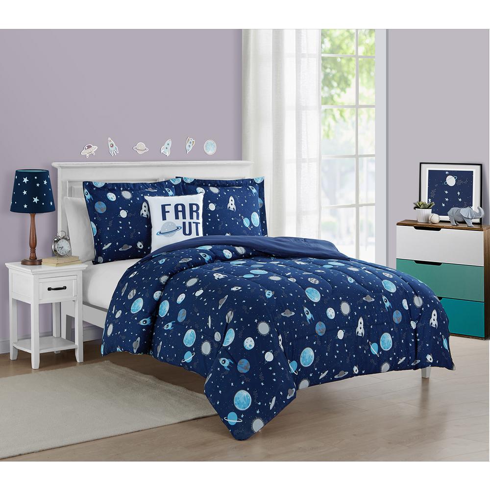 Cloud 9 3-Piece Blue Space Boy Twin Comforter Set-MINI DEC OUT-T - The ...